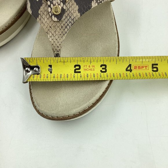 Cole Haan Women US 8.5B Original Grand Flatform Thong Sandals Python Ivy Leather - Picture 6 of 15